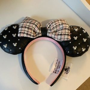 Tweed/Leather Minnie Ears